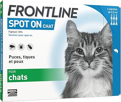 Frontline Spot On Chat Anti Puces Et Anti Tiques Pour Chat 6 Pipettes