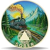 Affirmation On Track Sobriety Coin – Journey into Serenity NA Medallion – Spiritual Token for Recovery & Clean Time – Empowering NA AA Chips – Gift for Men & Women