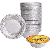 PARTY BARGAINS 12oz Aluminum Pie Pans - 100 Pack, 6-inch Disposable Round Mini Pie Pans for Pies, Tarts, Quiche (Max 240°C)