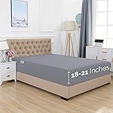 Elegant Comfort 1500 Premium Hotel Quality 18-21 Inches Deep - Extra Deep Pocket Single Fitted Sheet for High Mattress, Luxury and Softest, Smart Pocket - Wrinkle Free, King, Gray