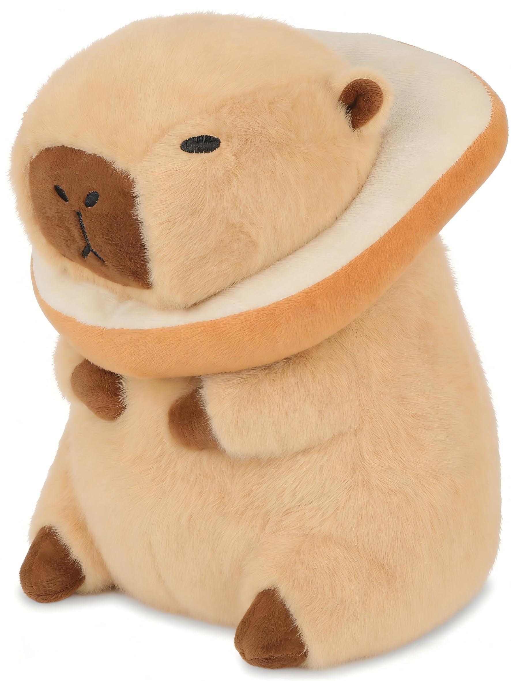 Scratch Art Adorable Soft Capybara Plush Toy - Kawaii Stuffed Animal Gift for Kids & Adults Home Decor (With toast) — image 1