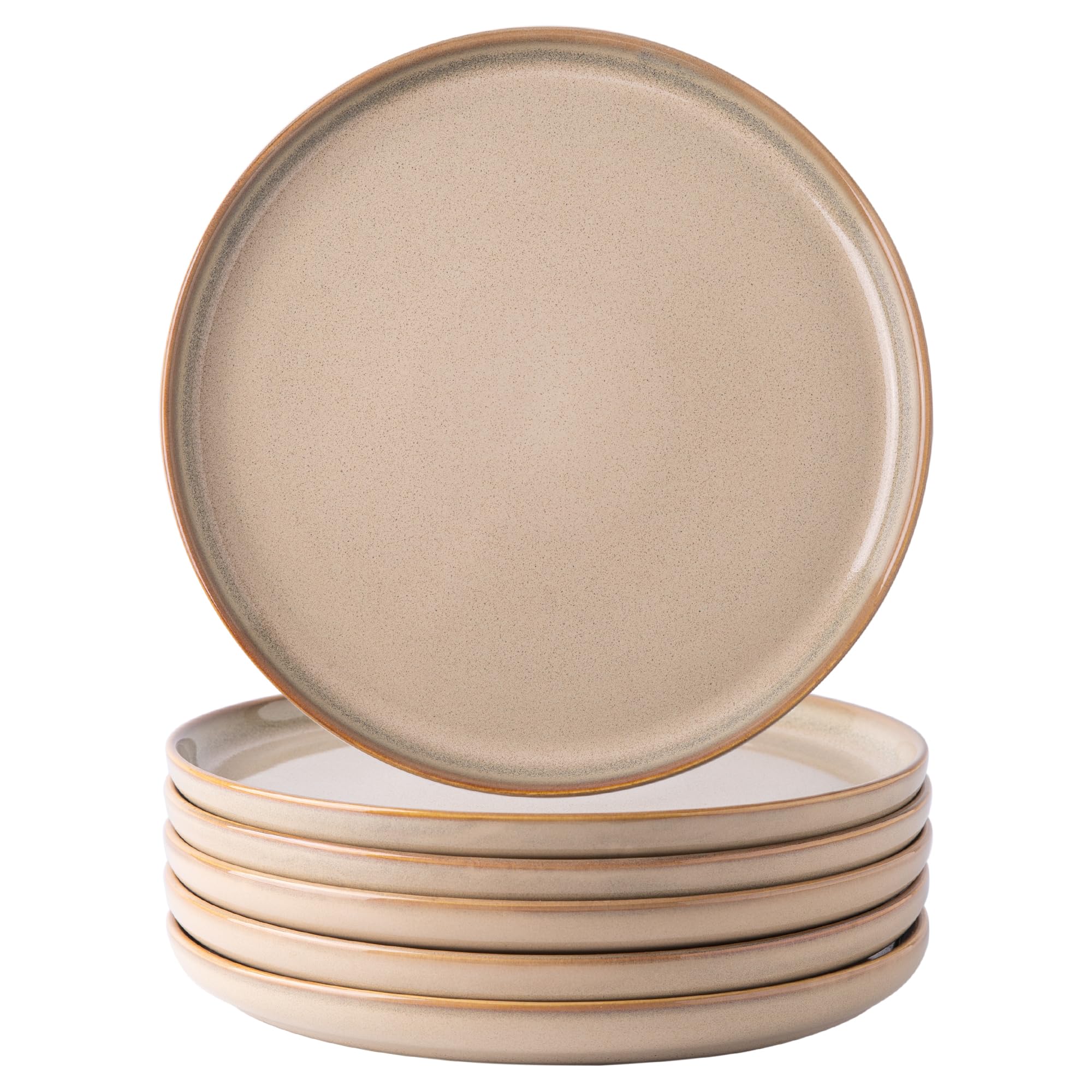 Photo 1 of AmorArc Dinner Plates Set of 6, 10.5 Inch Reactive Glaze Ceramic Plates Set, Microwave, Dishwasher Safe, Scratch Resistant, Modern Large Dinnerware Dishes Set Kitchen Stoneware Plates