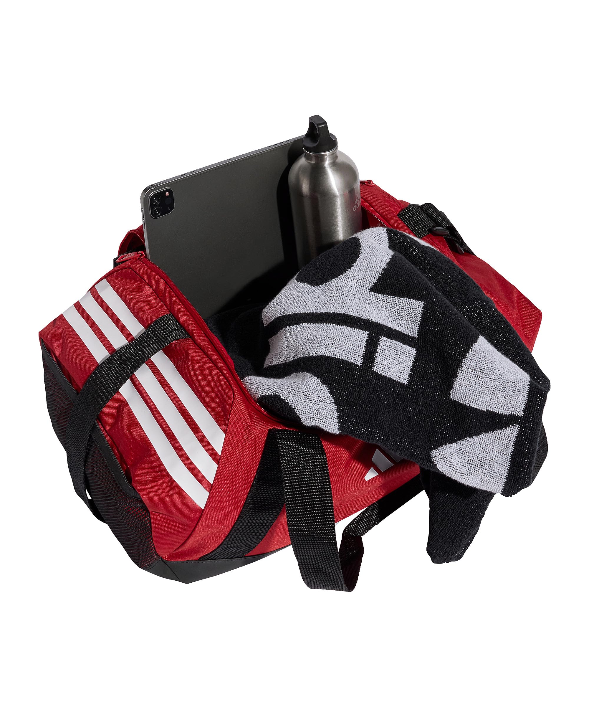 adidas Unisex Tiro Duffle Bag Small Duffel Bag, Team Power red 2/White, One Size 4