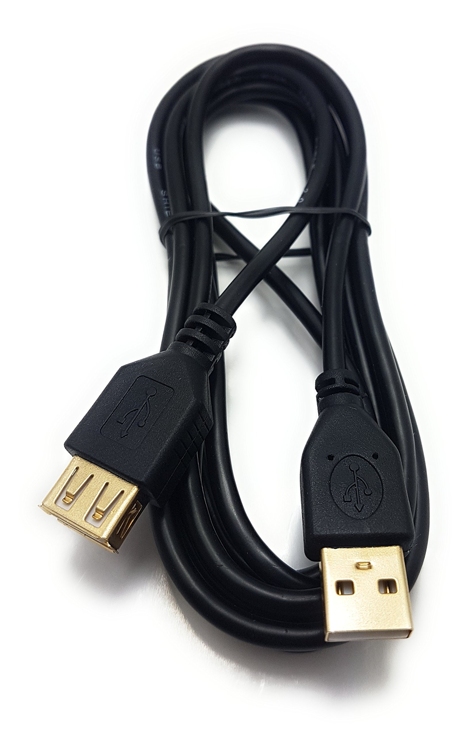 MainCore 2m Long Gold Plated USB 2.0 Male to Female Extension Cable Lead (Available in 0.15m, 0.25m, 0.30m, 0.50m, 1m, 1.2m, 1.8m, 2m, 3m, 5m) (2m)