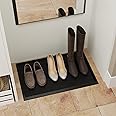 Ottomanson DirtOff Rubber Doormat Collection, Tray - 17.5" x 27", Tray Black