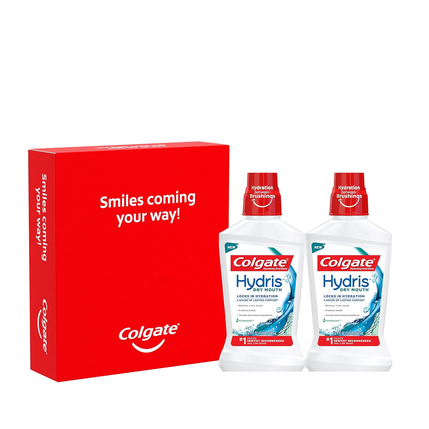 Colgate Hydris Dry Mouth Mouthwash - 500mL, 16.9 fluid ounce (2 Pack) : Beauty