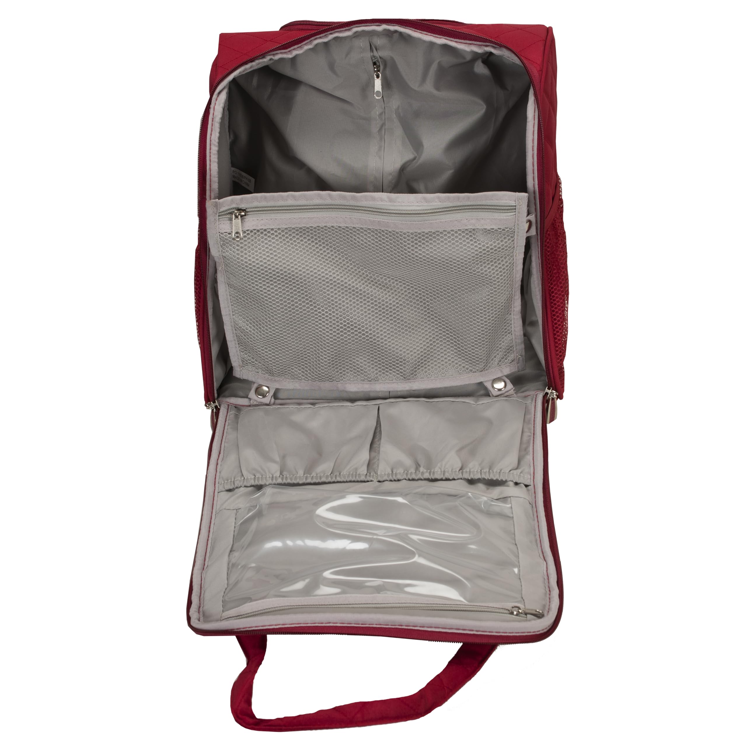 Rockland Melrose Upright Wheeled Underseater Luggage, Red, Carry-On 15-Inch
