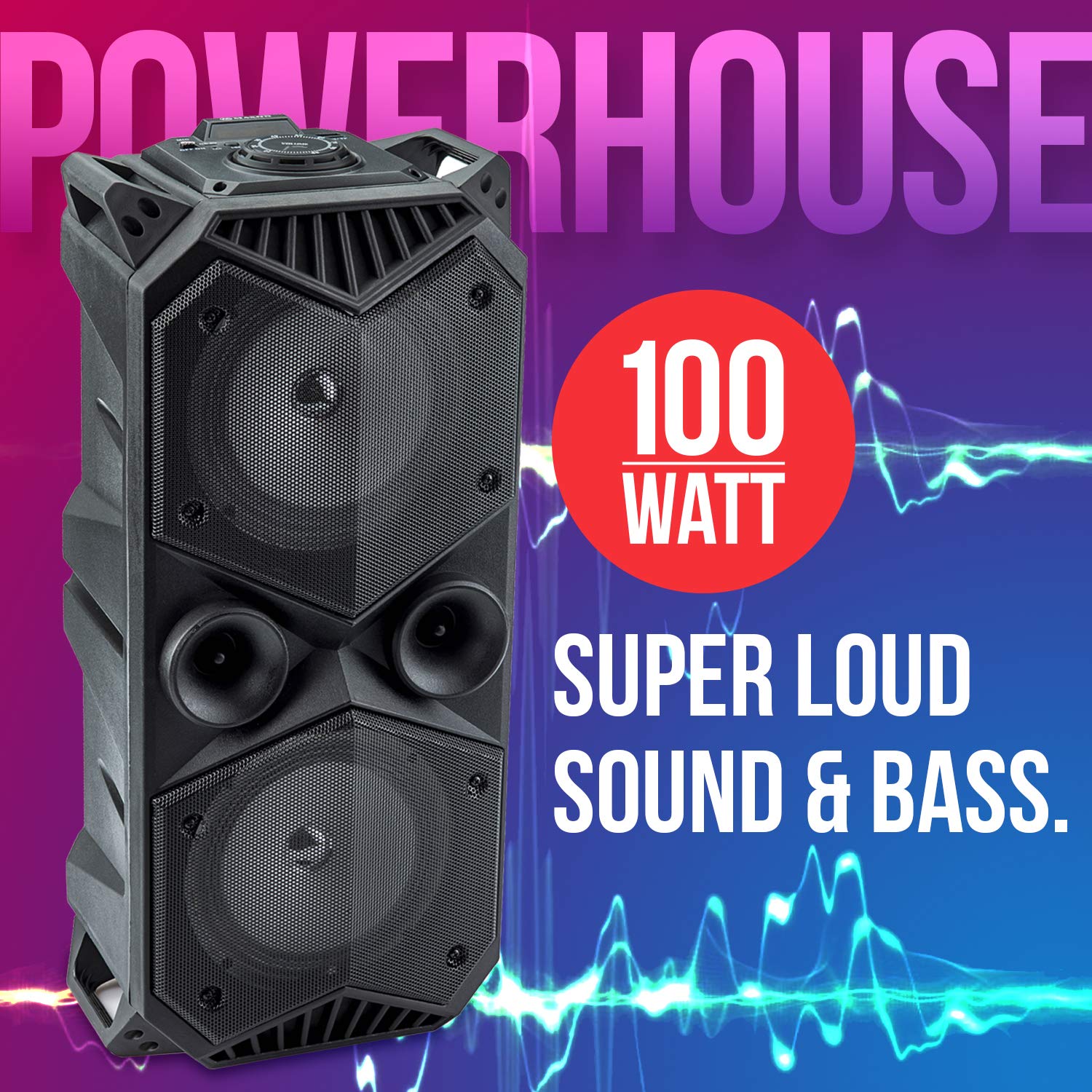 soundlogic xt 100 w powerhouse bluetooth wireless speaker