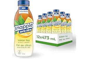 Snapple Zero Naturally Flavoured, Lemon Tea, 473mL, 12-Count