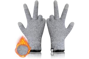 MA COWCF Winter Gloves for Women Warm Touch Screen Friendly Thermal Knit Elastic Soft Wool Glove for Cold Weather