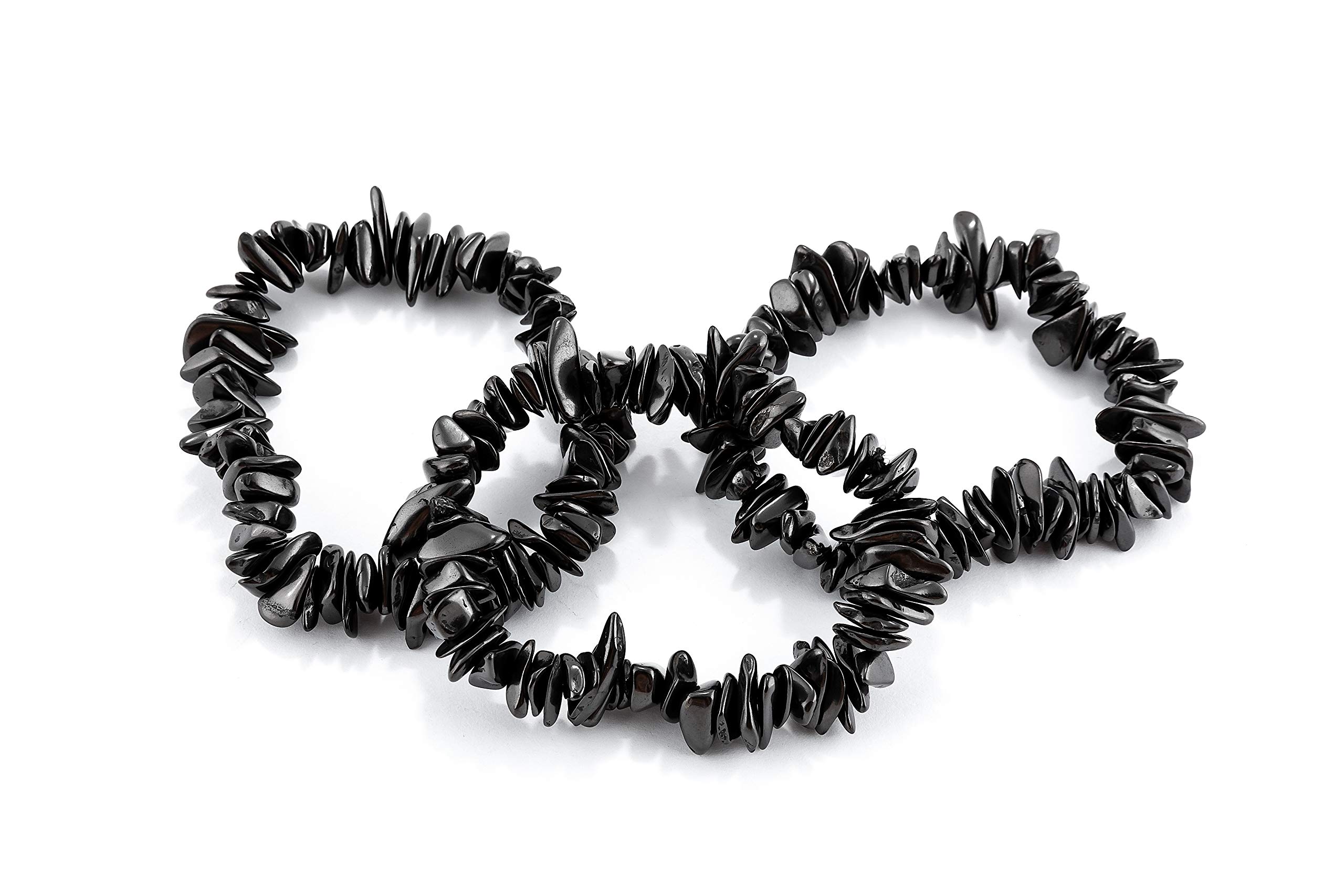 SN NATURSTEIN UG Precious stone shungite directly from Karelia: 3 x bracelet Dragon Scales