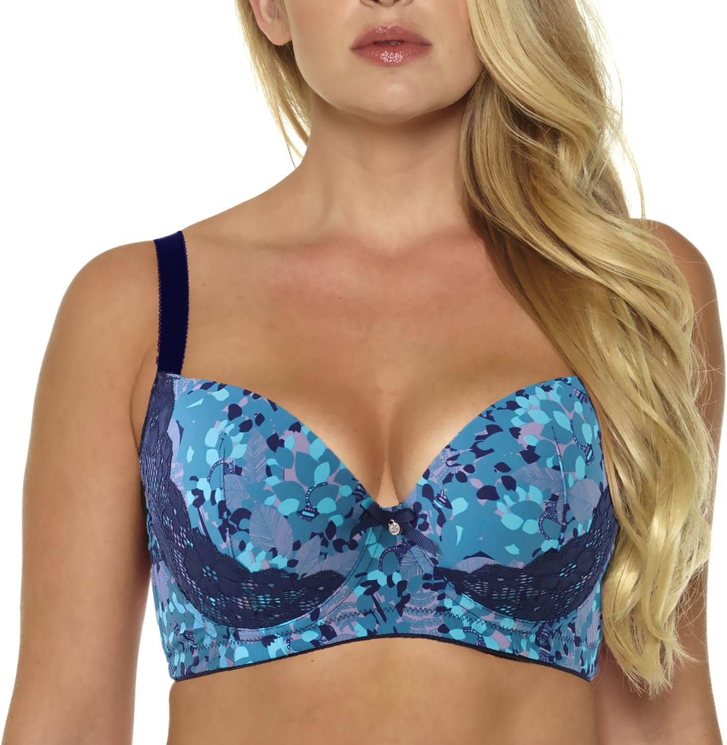 Women's Red/Purple Plus Size Sexy Printing Demi Bra