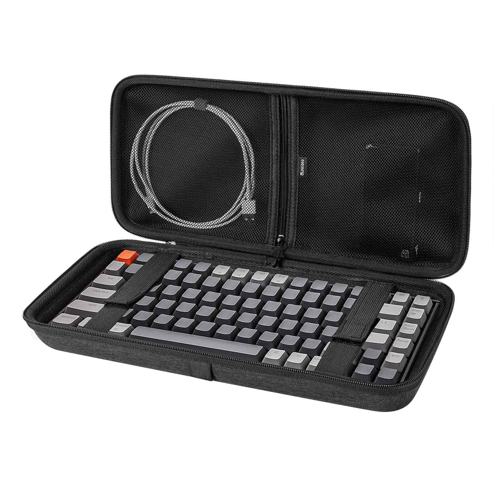 Linkidea Hard Travel Case for 75% Keyboard, 84 Key Keyboard Carrying Case Protective Storage Box Bag, Compatible with EPOMAKER x Aula F75, AULA F75 Pro / F75 75%, Keychron K2