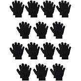 HESTYA 14 Pairs Magic Kids Winter Gloves Children Knit Gloves Warm Stretchy Gloves for Boys Girls