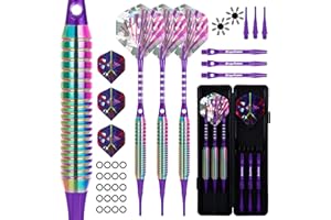 MageRabbit Darts Plastic Tip Set 3pcs with Carrying Case+6 Dart Flights+6pcs Shafts+6pcs Dart Soft Tip+Dart Tools, Professional Soft Darts,Plastic Darts for Electronic Dart Board