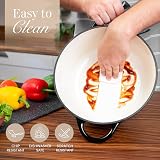 Nuovva Enamelled Cast Iron Dutch Oven Pot 3.1 Quart with Lid 22cm Black view 9
