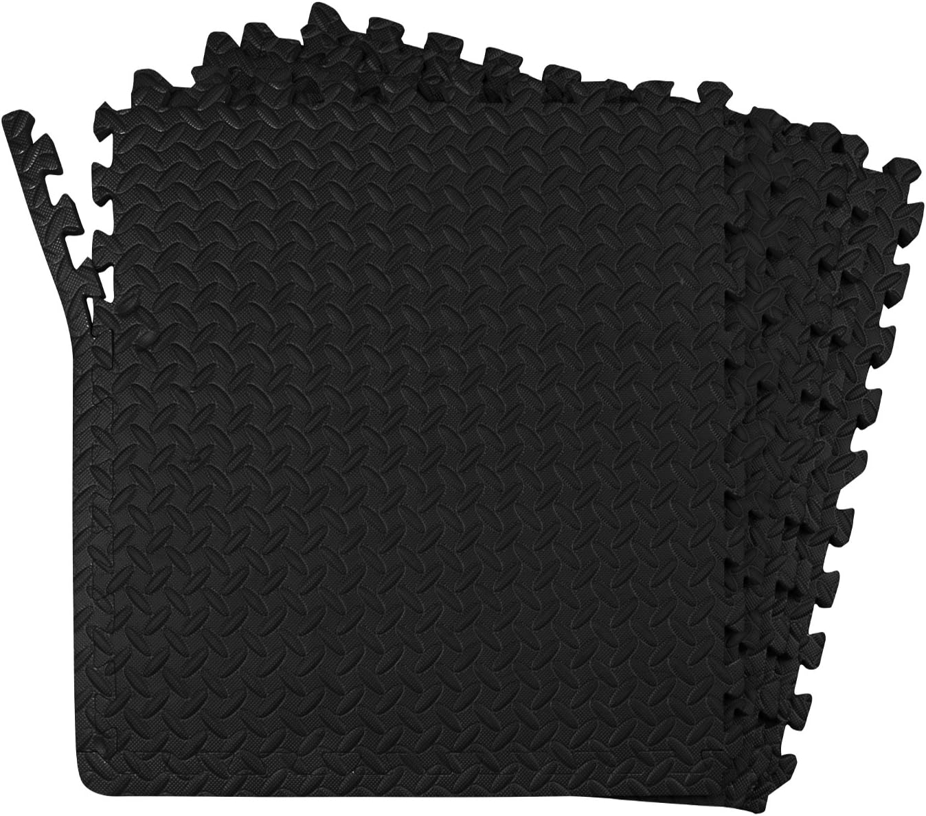 POCO DIVO 24-SQFT Dark Multi-Purpose Floor Mat Anti-Fatigue EVA Foam 6-Tile Interlocking Tile with 12-Border : Sports & Outdoors