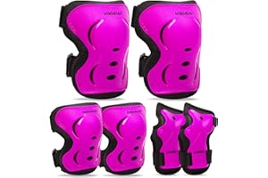 Inkidio Knee Pads for Kids Protective Gear Set with Knee Pads Elbow Pads and Wrist Guards Ideal for Girls Boys Skating Skateboard Scooter Bike