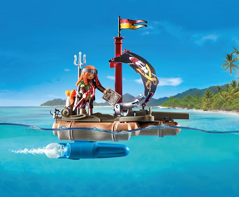 | Piratas | Recuperação de Tesouros na Jangada Pirata | Brinquedo Pirata | Figura Pirata | Brinquedo para rapazes e raparigas a partir dos 4 anos | 71794