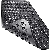 Yimobra Bathtub Mat Non Slip, 35"X16" Shower Mat with Strong Suction Cups &amp; Drain Holes, Long Anti Slip Bath Tub Mat for Inside Shower, Machine Washable Fast Drying, Bathroom Essentials, Black