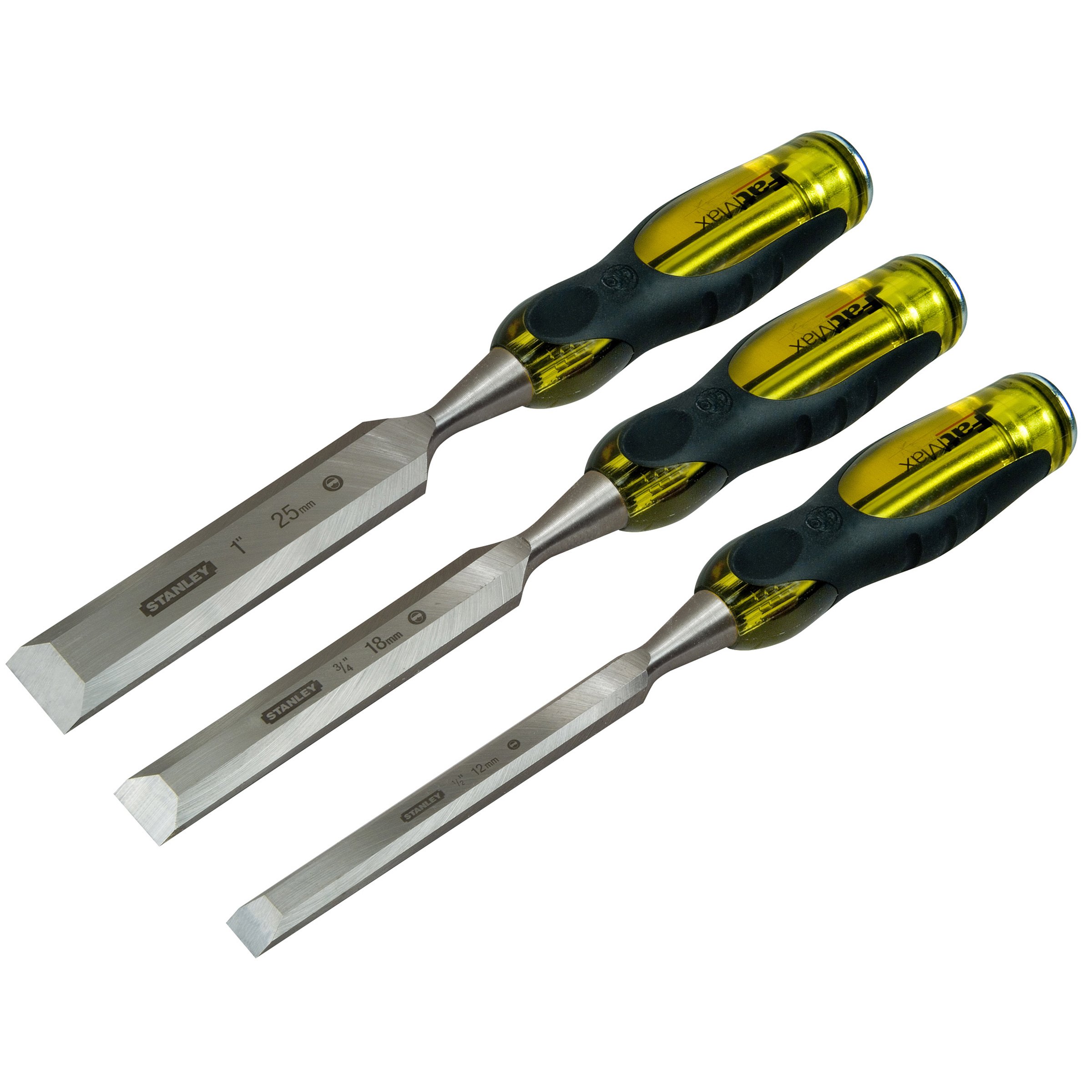 STANLEY FATMAX 3 Piece Pro Dynagrip Chisel Set with Bevel Edge includes 12/18/25mm, 2-16-0268