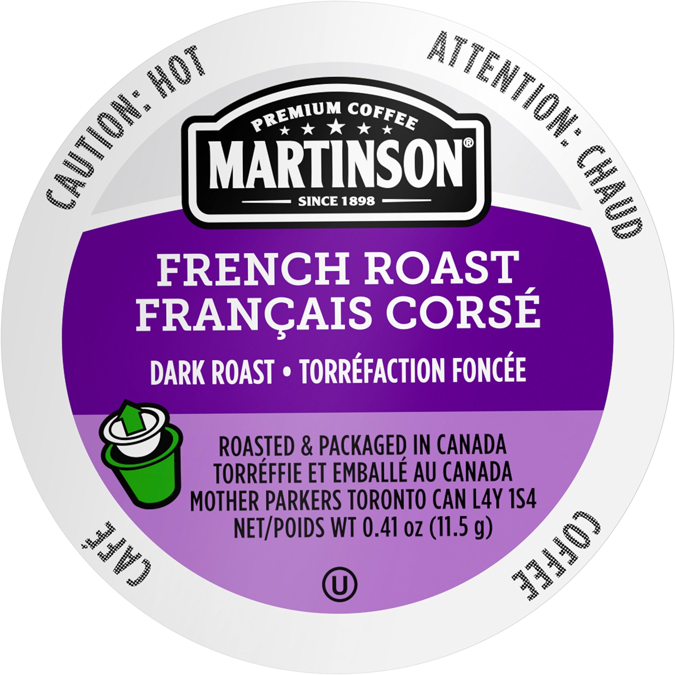 Martinson Single Serve Coffee Capsules, French Roast, Compatible with Keurig K-Cup Brewers, 24 Count