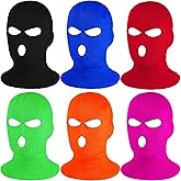 Geyoga 6 Pieces 3 Hole Ski Masks Full Face Cover Balaclavas Winter Knitted Face Cover for Men Women Outdoor Sports