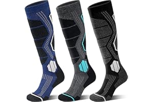 YESWEL Merino Wool Ski Socks For Men & Women, 2/3 Pairs, Thermal Warm Knee-High Winter Socks For Snowboard, Skiing