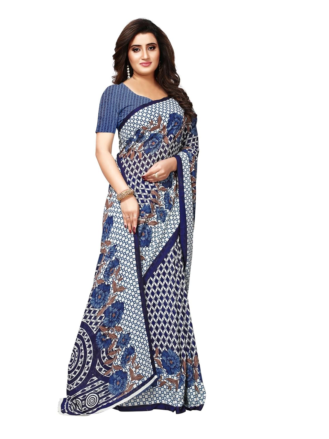 kanchnar women's georgette printed saree