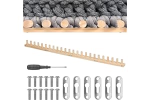 ZJRDYYK 47" Chunky Knitting Blanket Loom, Adjustable Length and Portable Wooden Weaving Loom, Easy to Handle, Wood Blanket Lo