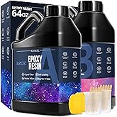 Epoxy Resin 64OZ - Crystal Clear Epoxy Resin Kit - No Yellowing No Bubble Art Resin Casting Resin for Art Crafts, Jewelry Mak