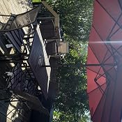 Amazon Com Superjare 14 Ft Outdoor Patio Umbrella With 1 89 Inches Pole Caliber Extra Large Double Sided Design With Crank Polyester Fabric Beige Garden Outdoor