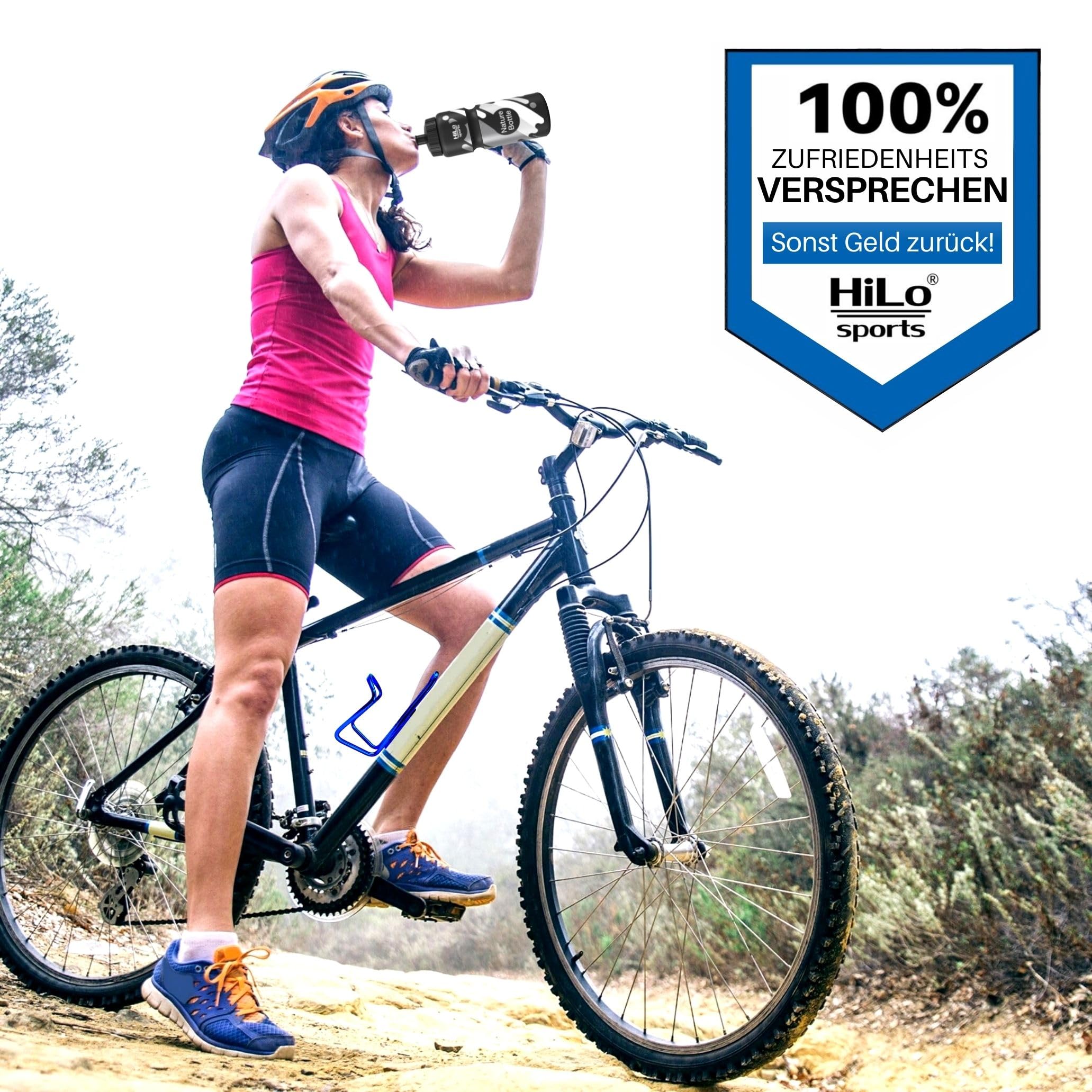 HiLo sports 2er Set Flaschenhalter Fahrrad - [Mit Schrauben & Werkzeug] - Rostfreie Fahrrad Trinkflaschenhalterung aus Aluminium - Getränkehalter Fahrrad 4