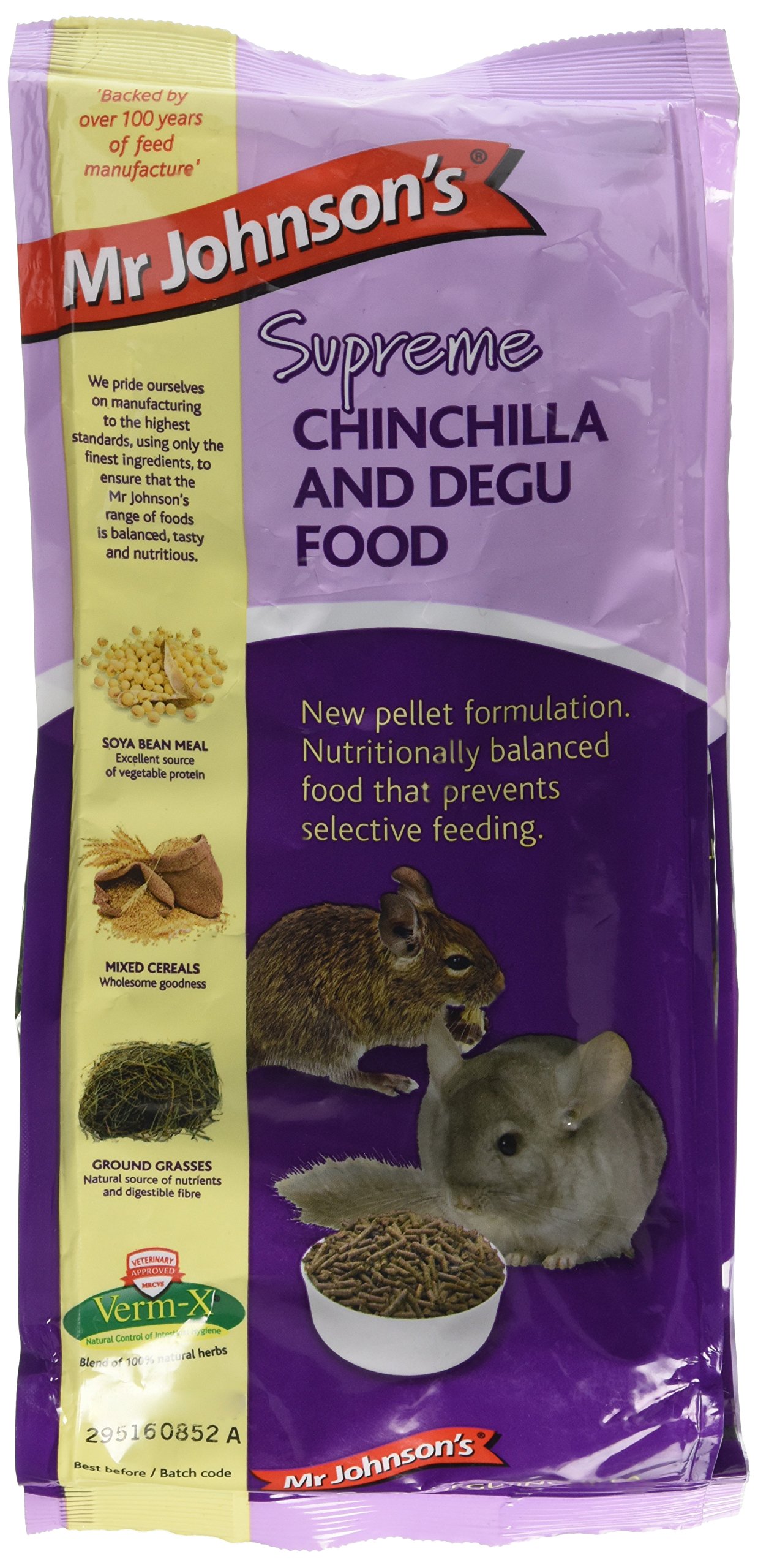 Mr Johnson's Supreme Chinchilla and Degu Pet Food, 900 g