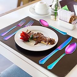 LIANYU 48-Piece Rainbow Silverware Set with Steak