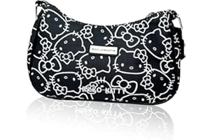 HOLYMID Cute Black Shoulder Bags for Women, PU Tote Handbag with Zipper Closure Mini Clutch Shoulder Purse, Lovely Underarm Wallet