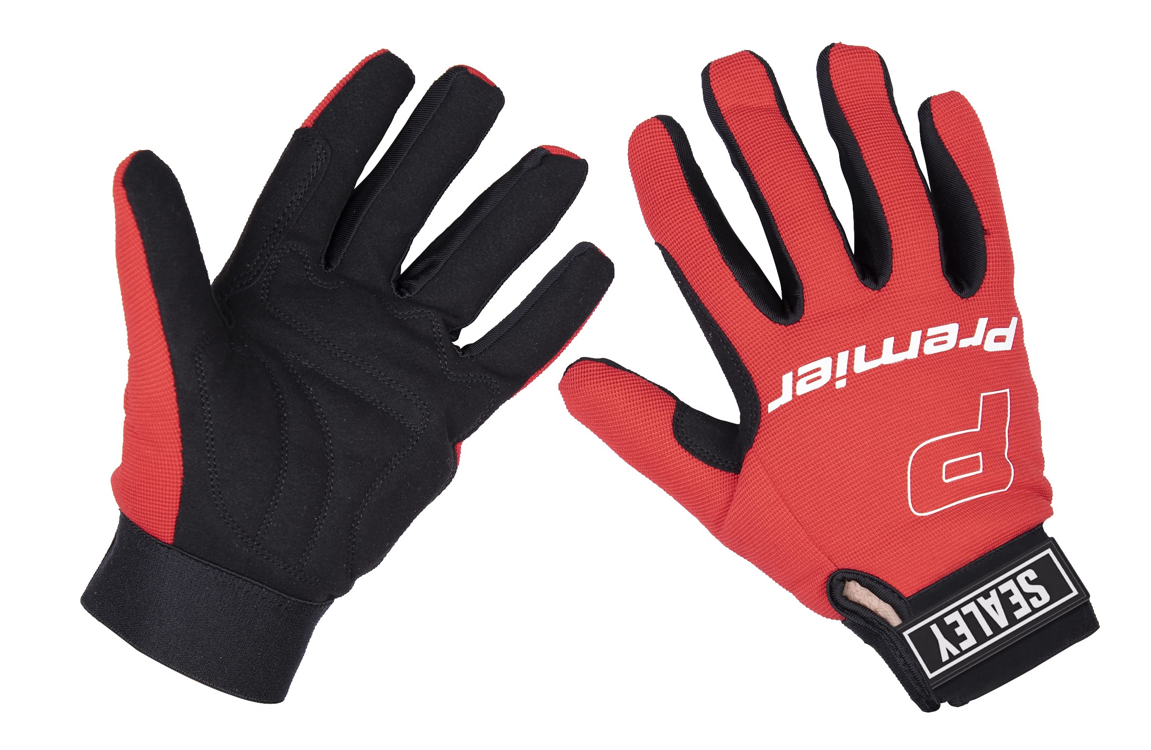 Sealey MG796L Mechanic's Gloves Padded Palm - Large,Red