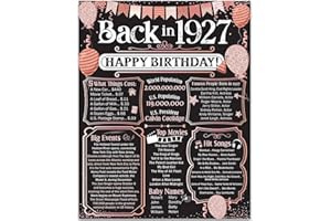 LONE STAR ART 97th Birthday Party Decorations for 97th Birthday (Ninety-seven) - Remembering The Year 1927 - Party Supplies - Gifts for Men and Women Turning 97 - Back In 1927 Birthday Card 11x14 Unframed Print