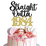 1 Pack 40th Birthday Cake Topper Glitter Straight