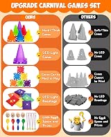 Eocolz 49PCS Carnival Game Set LED Cones Ring Toss Bean Bags Kids Outdoor view 5