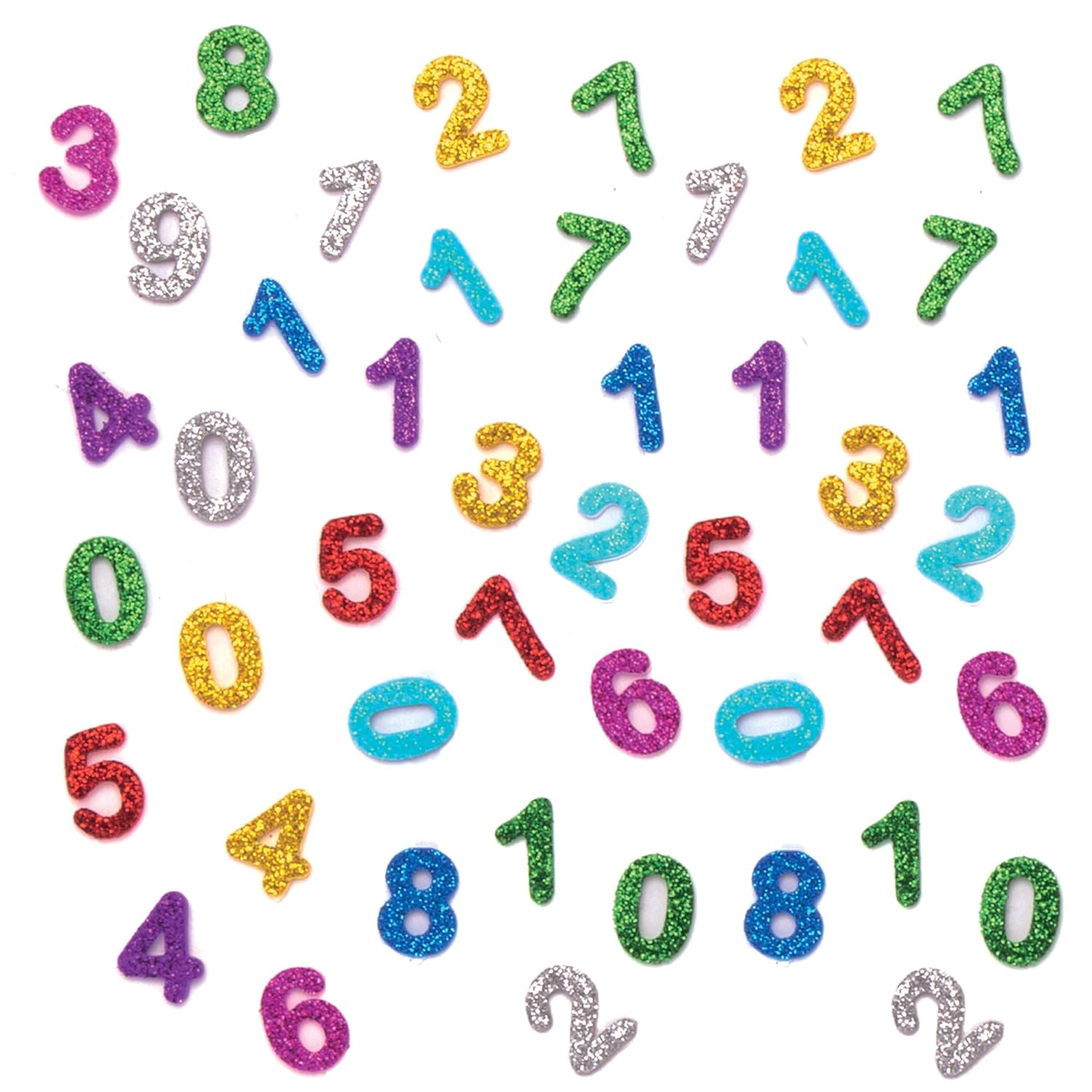 Baker Ross Glitter Foam Self-Adhesive Numbers, Arts and Crafts for Kids (Pack of 800), Assorted - Image 4