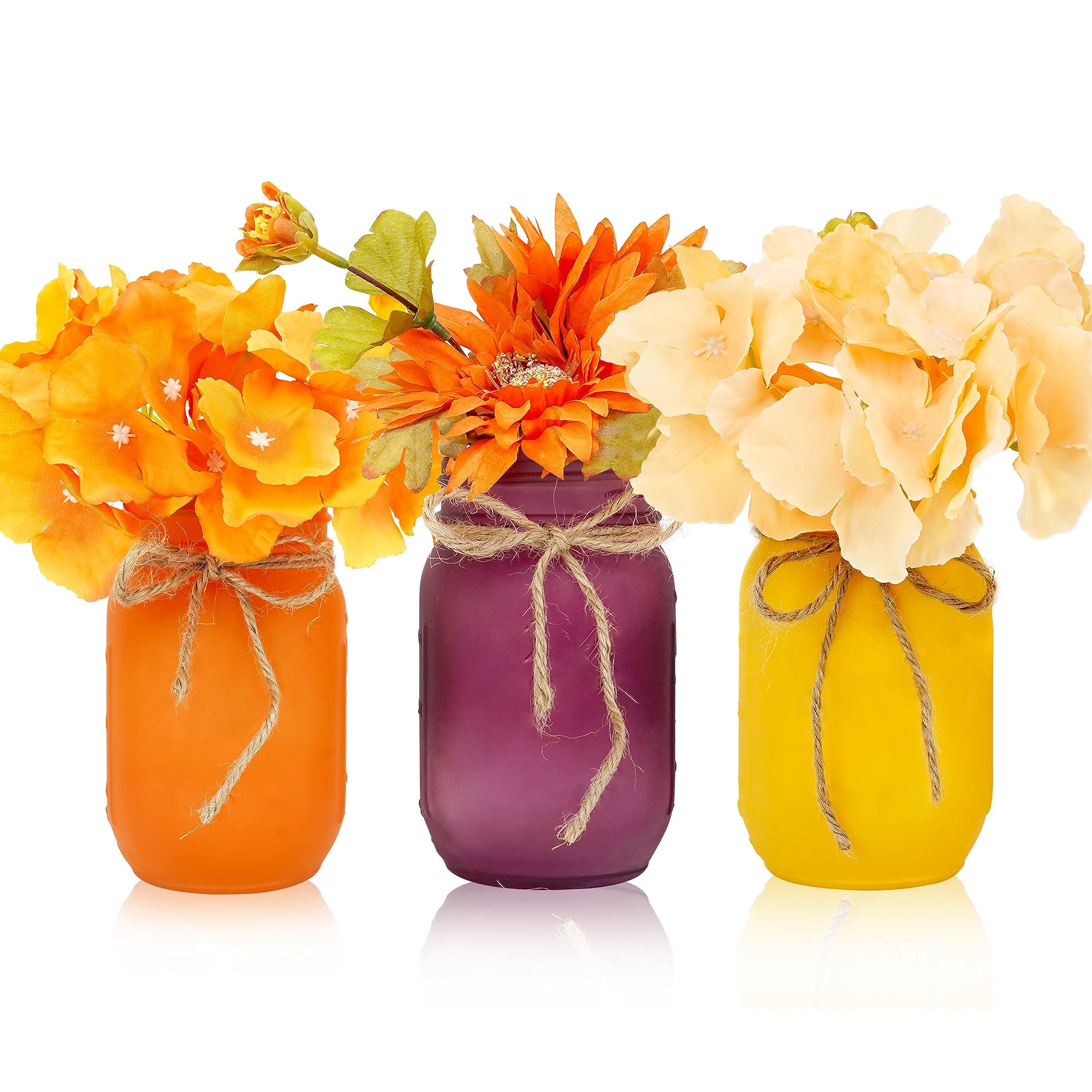 Photo 1 of CNVOILA Thanksgiving Decorations, Thanksgiving Themed Mason Jars Centerpiece with Flower Decor - Perfect for Thanksgiving Decor Indoor, Home, Office, Dining Table