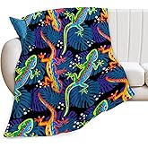 Lizard Throw Blanket Lizard Palm Decor Blanket Super Cozy Plush Lightweight Soft Plush Flannel Fleece Blanket Gifts for Reptiles Lover Girls Boys Kids Women Men for Sofa Bed Couch 40"X50"