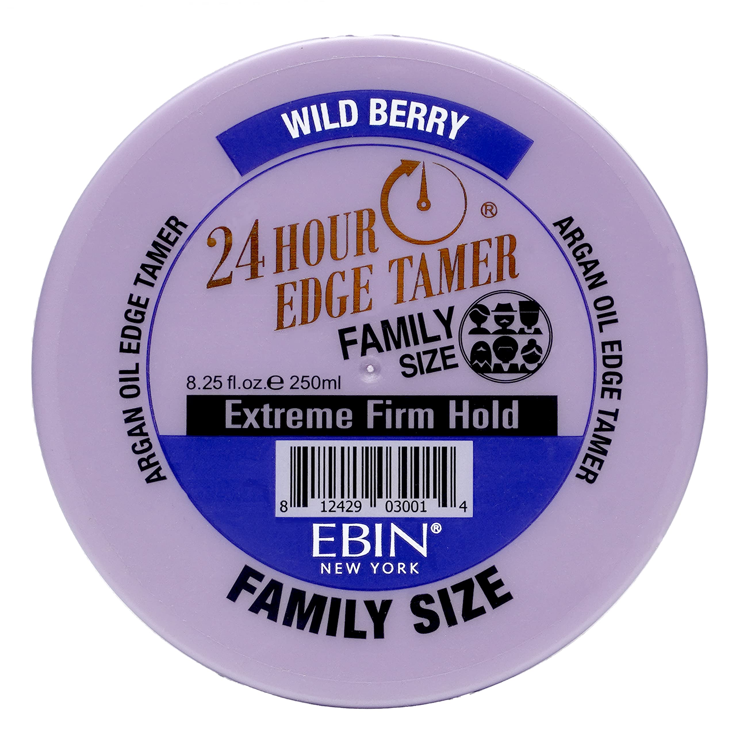 EBIN NEW YORK 24 Hour Edge Tamer Refresh – Extreme Firm Hold, 8.25 Oz, Wild Berry – No Flaking, No White Residue, Shine and Smooth with Argan Oil & Castor Oil