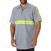 Red Kap Mens Short Sleeve Enhanced Visibility Industrial Work ShirtShirt