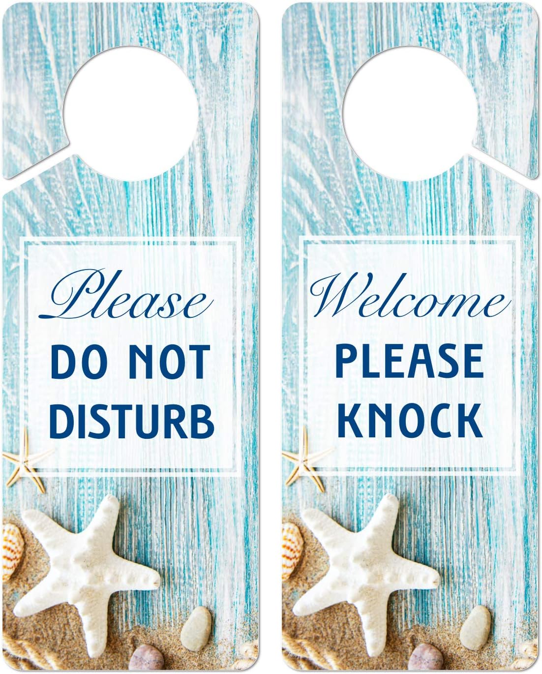 Do Not Disturb Door Hanger Sign, 2 Pack (Printed on Both Sides), 9.3″x3.5″ PVC Plastic, Please Do Not Disturb Sign for Home, Office, Hotel, Bathroom, Bedroom, Counseling, Therapists, Clinic, Starfish