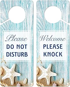 Do Not Disturb Door Hanger Sign, 2 Pack (Printed on Both Sides), 9.3″x3.5″ PVC Plastic, Please Do Not Disturb Sign for Home, Office, Hotel, Bathroom, Bedroom, Counseling, Therapists, Clinic, Starfish