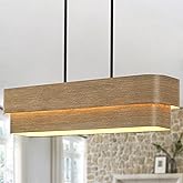 NZZDYI 37.5 Inch Farmhouse Kitchen Island Lighting 4-Light Rectangle Dining Room Light Fixture Large Linear Chandelier with W