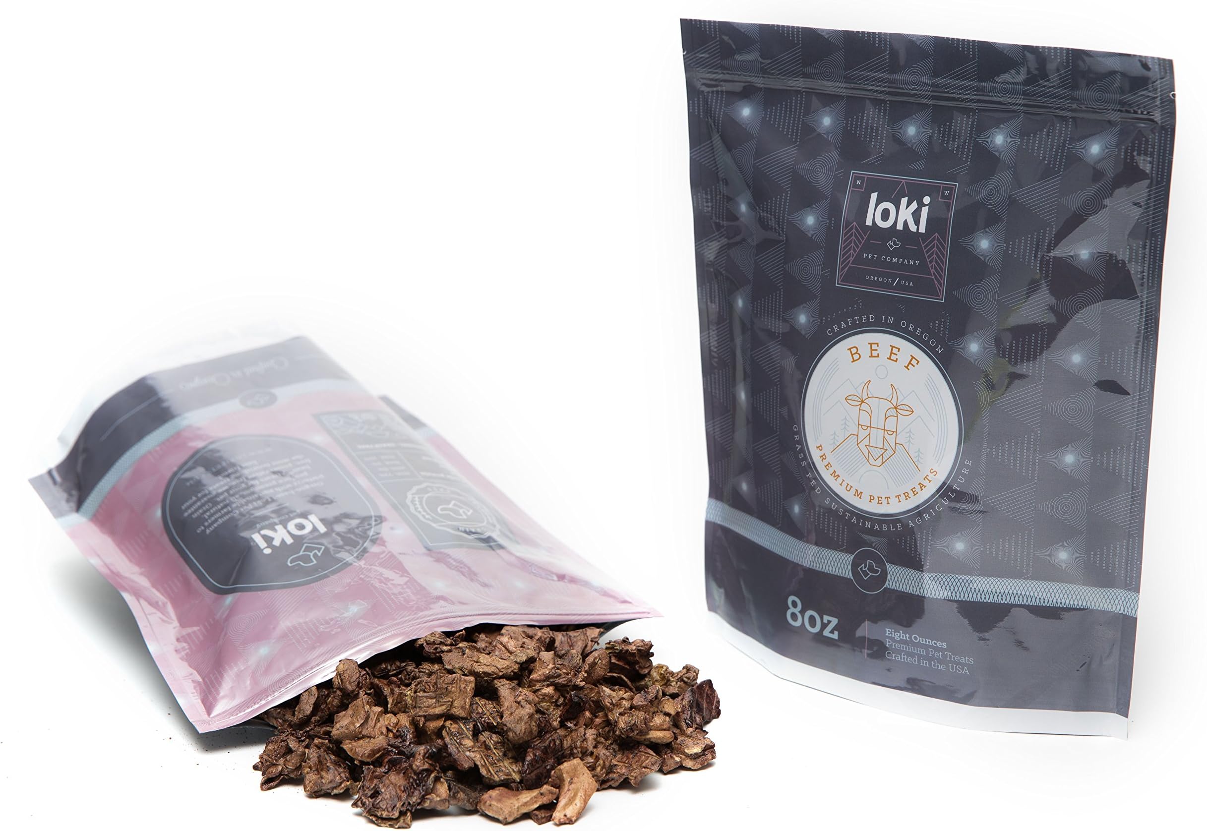 Loki Beef Lung Treats, 8 oz, Between 80 and 160 Servings, Made in The USA