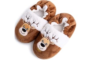 eccbox Toddler Boys Girls Cute Slippers Unicorn Fluffy Fuzzy Winter Warm Slippers Cartoon Animal Plush Indoor House Slip-on Shoes